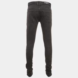 Pre Owned Balmain Black Washed Denim Slim Fit Jeans M Waist 32"