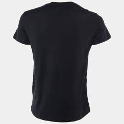 Pre Owned Balmain Black Logo printed Cotton Knit T-Shirt S