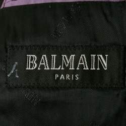 Pre Owned Balmain Grey Wool Regular Fit Blazer 5XL