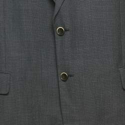 Pre Owned Balmain Grey Wool Regular Fit Blazer 5XL