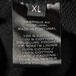 Pre Owned Balmain Black Cotton Quilted Biker Jacket XL