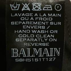 Pre Owned Balmain Black/ White Tie-Dye Frayed Hem Distressed Denim Shorts XS Waist 29"