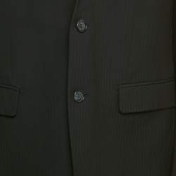 مملوكة مسبقًا جاكيت بليزر بالمان مقاس ضيق صوف مخطط أزرق كحلي مفرد الصدر مقاس إكس إكس إكس لارج - كبير جدًا جدًا جدًا