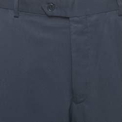 Pre Owned Balmain Navy Blue Wool Formal Pants 4XL