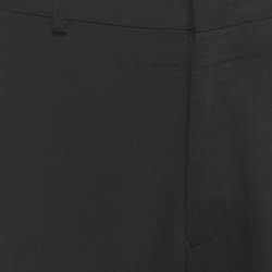 Pre Owned Balmain Black Wool Super 120's High Twist Trousers XXL