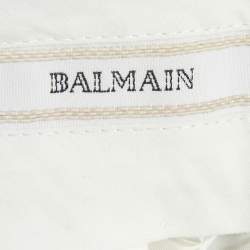 Pre Owned Balmain Black Cotton Formal Trousers M