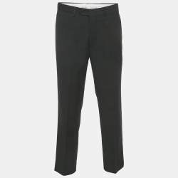 Pre Owned Balmain Black Cotton Formal Trousers M