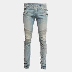 Pre Owned Balmain Blue Denim Slim Fit Jeans M/Waist 33"