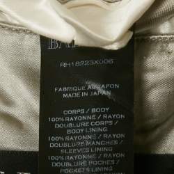 Pre Owned Balmain Grey Satin Bomber Jacket L