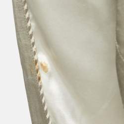 Pre Owned Balmain Grey Satin Bomber Jacket L