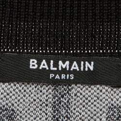 Pre Owned تي شيرت بلمان بولو محبوك بنمط المونوغرام من الصوف والكتان أسود مقاس ميديام/لارج