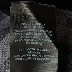 Pre Owned تي شيرت بلمان بولو محبوك بنمط المونوغرام من الصوف والكتان أسود مقاس ميديام/لارج