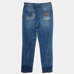 Pre Owned Balmain Blue Denim Straight Fit Jeans S/Waist 27"