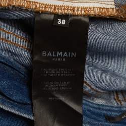 Pre Owned Balmain Blue Denim Straight Fit Jeans S/Waist 27"