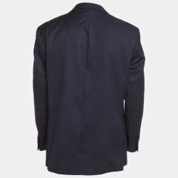 مملوكة مسبقًا بليزر بلمان مقاس كبير جدًا جدًا صوف مزيج كحلي مفرد الصدر