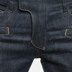 مملوكة مسبقًا Balmain Dark Blue Denim Slim Fit Biker Jeans M/Waist 34"