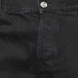 Pre Owned  Balmain Black Distressed and Ripped Denim Straight Jeans M/Waist 34"