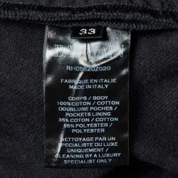 Pre Owned  Balmain Black Distressed and Ripped Denim Straight Jeans M/Waist 34"