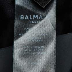 مملوكة مسبقًا Balmain Black/White Houndstooth Wool Open Front Blazer XL