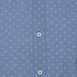 Pre Owned Balmain Blue Square Patterm Cotton Shirt XL