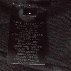 Pre Owned Balmain Black Cotton and Velvet Side Paneled Biker Jogger Pants L