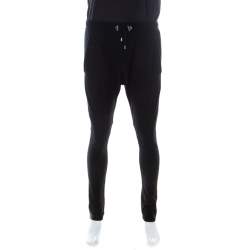 Balmain Black Cashmere Drawstring Jogger Pants L 