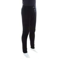 Balmain Black Cashmere Drawstring Jogger Pants L 