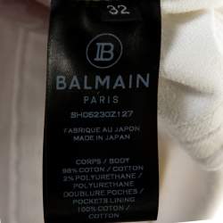 Pre Owned Balmain White Distressed Denim Slim Fit Jeans M