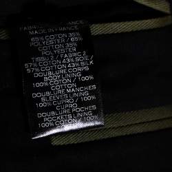 Pre Owned Balmain Military Green Gabardine Contrast Lapel Blazer XXXS