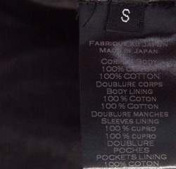 Pre Owned Balmain Black Coated Cotton Zip Front Biker Jacket S