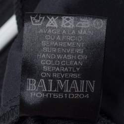 Pre Owned Balmain Black Denim Biker Jeans M
