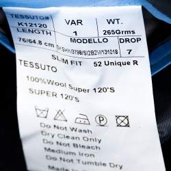 Pre Owned Balmain Super 120s Navy Blue Checkered Wool Slim Fit Blazer XL