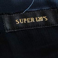 Pre Owned Balmain Super 120s Navy Blue Checkered Wool Slim Fit Blazer XL