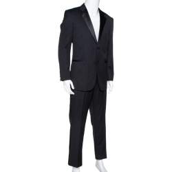 Balmain Black Wool Tuxedo Suit XXL