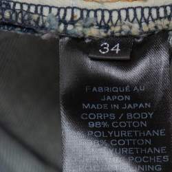 Balmain Blue Stonewashed Denim Skinny Biker Jeans L