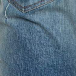 Balmain Blue Stonewashed Denim Skinny Biker Jeans L