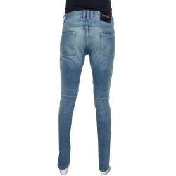 Balmain Blue Stonewashed Denim Skinny Biker Jeans L