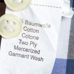 Balmain Paris Multicolor Gingham Checked Cotton Button Down Shirt L