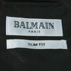 Balmain Charcoal Grey Pinstriped Wool Slim Fit Blazer M