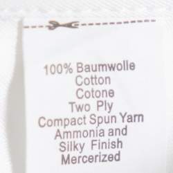 Pre Owned Balmain White Striped Cotton Long Sleeve Button Front Two Ply Shirt L