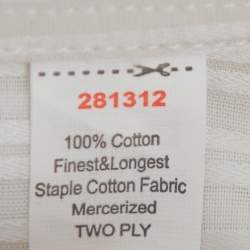 Pre Owned Balmain Cream Striped Cotton Long Sleeve Button Front Two Ply Shirt L