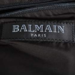 Balmain Tricolor Synthetic Quilted Hooded Puffer Jacket L