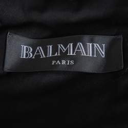 Balmain Black Wool Button Front Open Blazer XL