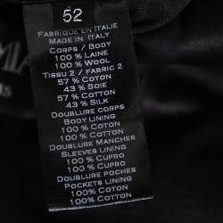 Balmain Black Wool Button Front Open Blazer XL