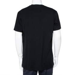 Balmain Black Metallic Logo Printed Crewneck T-Shirt XXL