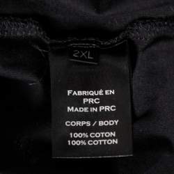 Balmain Black Metallic Logo Printed Crewneck T-Shirt XXL