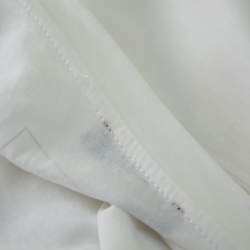 Pre Owned Balmain White Cotton Logo Velvet Printed Crewneck T-Shirt L