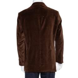 Balmain Vintage Brown Velvet Button Front Blazer XL