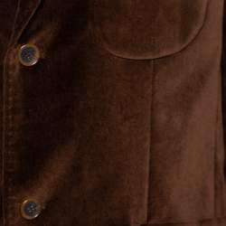 Balmain Vintage Brown Velvet Button Front Blazer XL