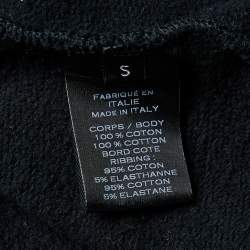 Pre Owned Balmain Black Panther Logo Print Cotton Zip Detail Sweatshirt S